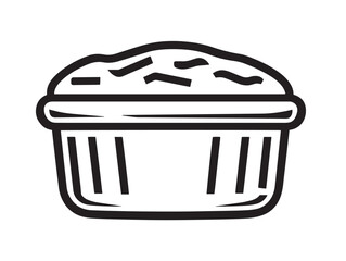Savory chicken pot pie icon in simple vector style
