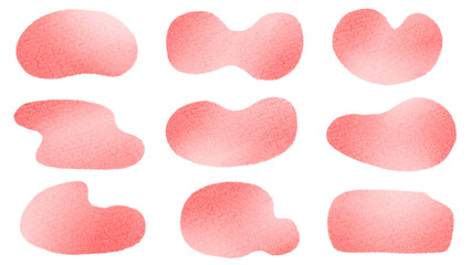 水彩風赤い流体シェイプ吹き出しセット