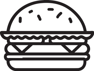 Crispy chicken sandwich icon in flat vector design