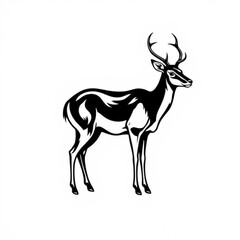 Muntjac Black Animal Icon