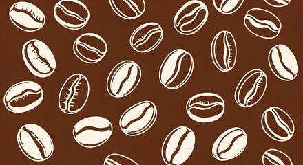 Obraz premium Coffee bean pattern background