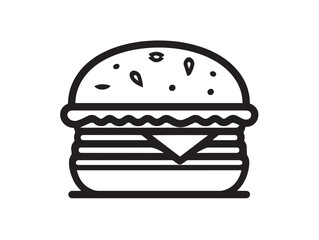 Tasty sandwich with chicken icon in clean style