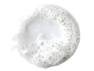 White foamy bubble texture isolated on transparent background