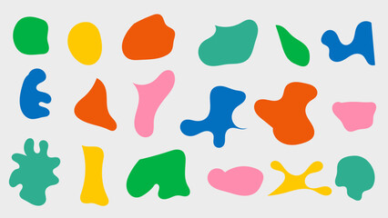 Modern Flat Abstract Blob Shape Graphic Design Colorful Element