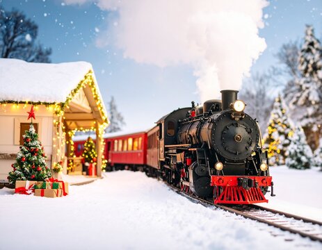 Winter Train Arrival