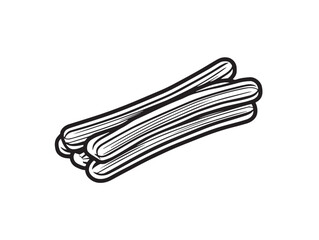 Tasty churros icon in elegant flat line style