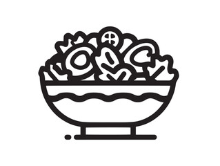 Fresh cobb salad bowl icon in elegant vector style