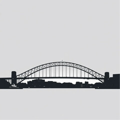 Fototapeta premium Sydney Harbour Bridge glowing in Sydney in the calm of a spring dawn