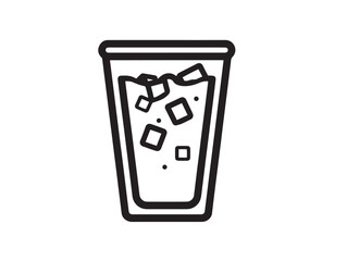 Cold brew beverage icon in outlined 2D format
