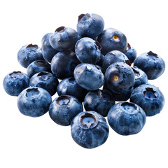 Close-up of fresh blueberries, clustered together, showing detail of individual berries and water droplets