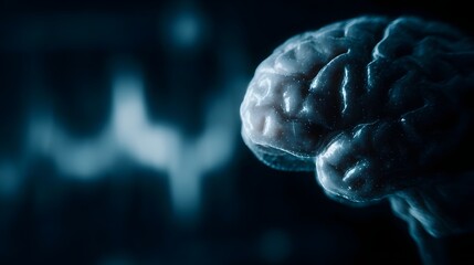 Brain scan interface with digital data overlay