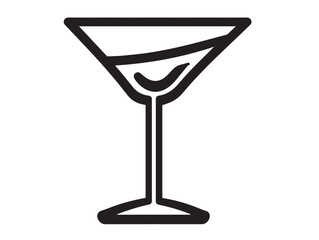 Elegant cosmopolitan drink icon in flat line style