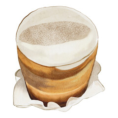 Delicious Coffee Espresso Einspanner Beverage Dessert Design Vector
