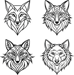 Adobe Illustrator Artwork Fox emotions set icons cartoon vector vector set collection cartoon animals illustration on white background cartoon collection foxes Collection cartoon animals
