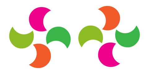 Fototapeta premium Colorful infographic pie chart with overlapping circle shapes. eps 10