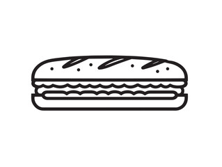 Fresh cuban sandwich icon in minimal vector drawing