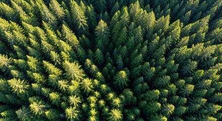 Aerial view of a dense green forest canopy in daylight