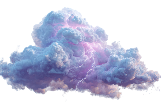 Storm cloud with vibrant lightning