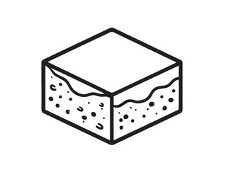 Soft dhokla cake icon in clean minimal style