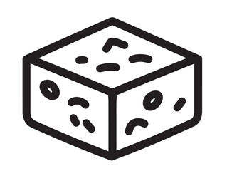 Clean minimal line art icon of dhokla dish