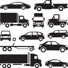 transportation icons set