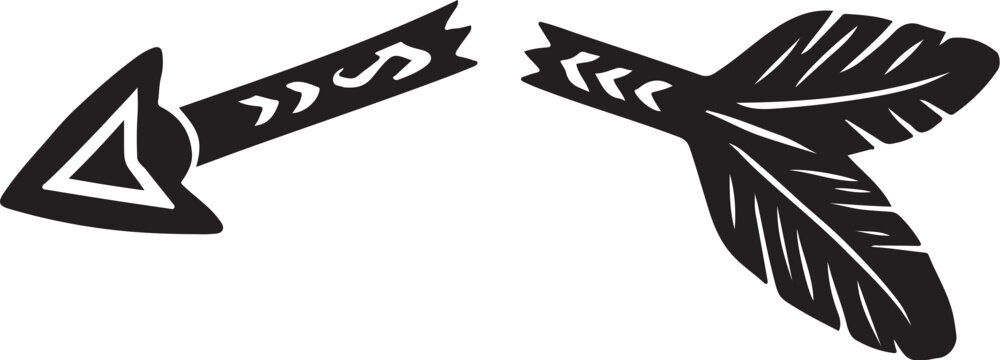 Broken arrow isolated on white background, a symbol of peace and disarmament