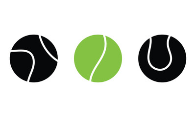 Tennis ball icon set. tennis ball icon page symbol for your web site design tennis ball icon logo, app, UI. tennis ball icon in trendy flat style isolated on background, Vector illustration . 