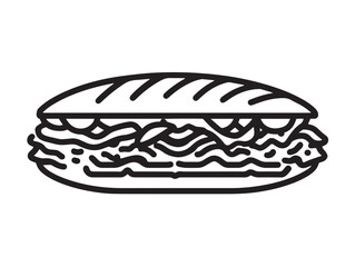 Delicious meat kebab icon in clean modern outline