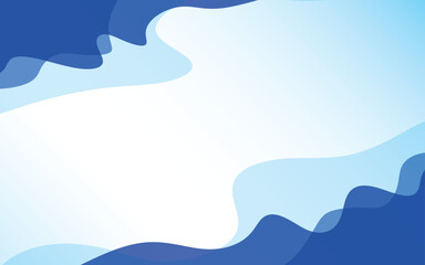 Abstract Blue Fluid Shapes on White Space