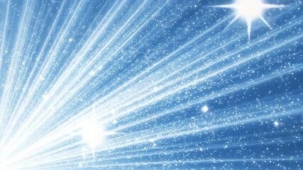 Abstract blue background of radiant light beams and sparkling particles - Powered by Adobe