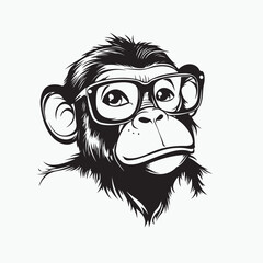 cartoon monkey wearing glasses