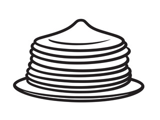 Traditional South Indian dosa icon in line vector