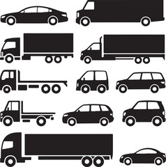 transportation icons set