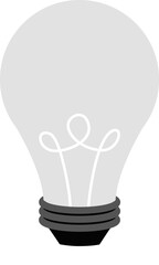 Idea icon with light bulb. Vector illustration	