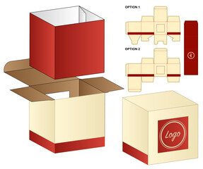 Packaging Box with support box inside with Printable  Dieline Template