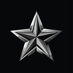 Obraz premium Silver 3D Star Graphic Design Element Award Icon Badge