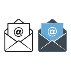 Email icon. mail symbol for app, design element. transparent PNG and vector illustration.