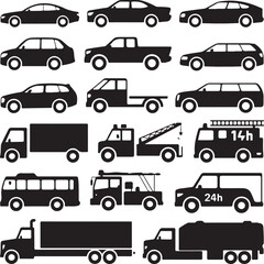 transportation icons set