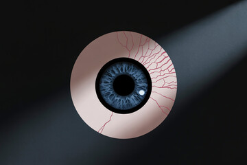 Fractured Vision A Stylized Eye with Shattered Sclera and Dark Blue Iris (1)