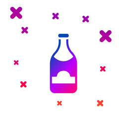 Color Champagne bottle icon isolated on white background. Merry Christmas and Happy New Year. Gradient random dynamic shapes. Vector