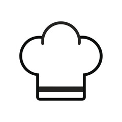 Chefs hat outline vector icon on white background