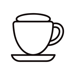 coffee cup outline vector icon on white background