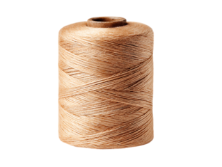 Natural fiber thread spool isolated on transparent background