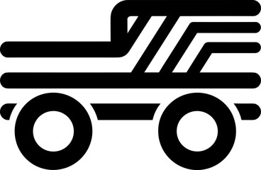 Sleek Black Line Art Pickup Truck Icon: A Modern Vector Graphic Symbolizing Transport, Utility, and Delivery, Perfect for Digital Design