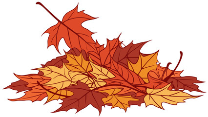 Obraz premium Colorful Autumn Leaves in Various Shades of Orange and Brown.