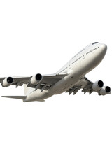 Obraz premium Large passenger airplane soaring with transparent background