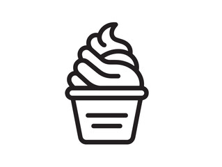 Sweet creamy gelato icon with minimalist vector style