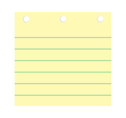 Żółta kartka papieru w linie notatki szablon mockup