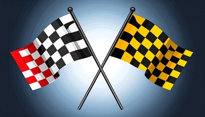 Fototapeta premium Crossed checkered racing flags