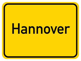 Illustration of a city entrance sign for the city of Hannover